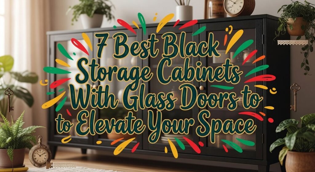 elegant black glass door storage
