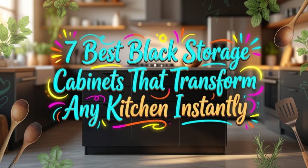 elegant black kitchen storage