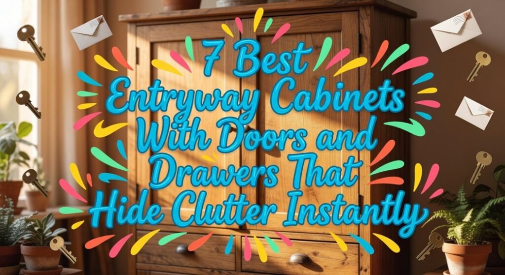 entryway cabinets hide clutter