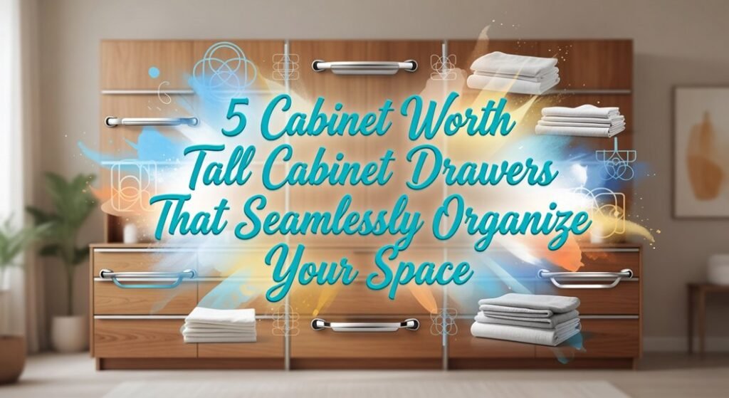 five tall drawer cabinets