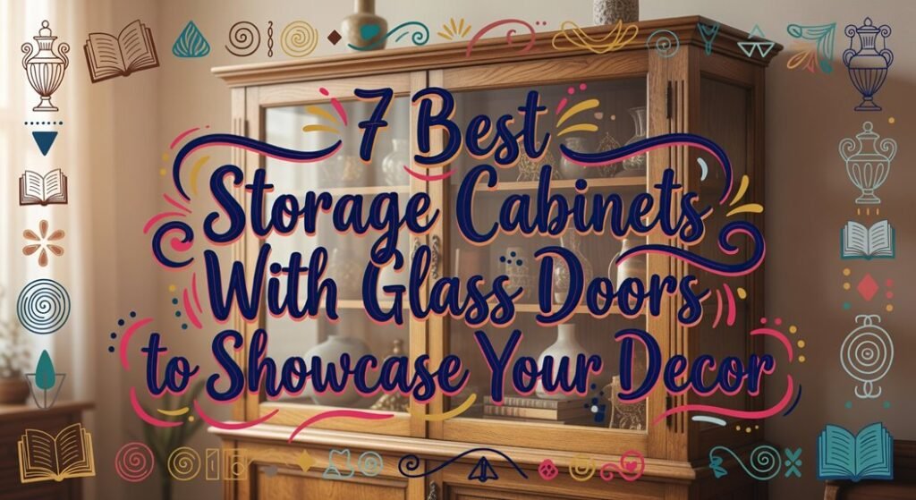 glass door storage cabinets