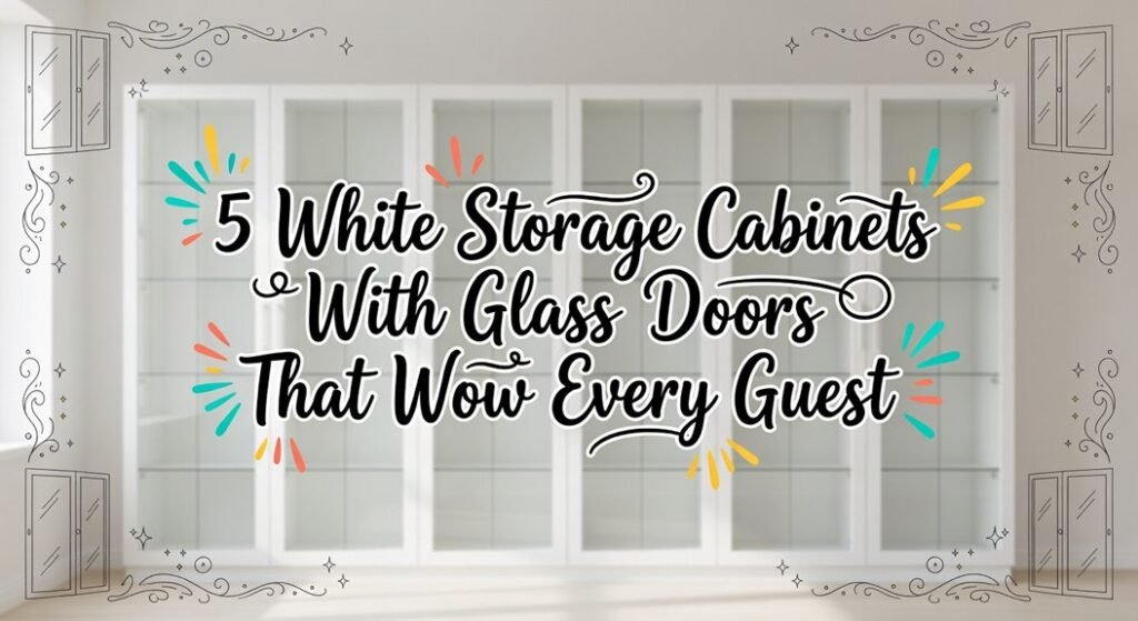 glass door white cabinets