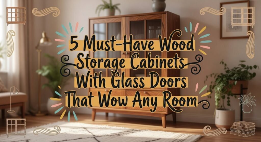 glass doored wood cabinets