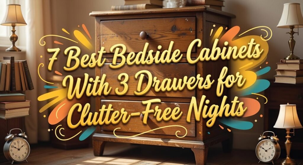 three drawer bedside organization