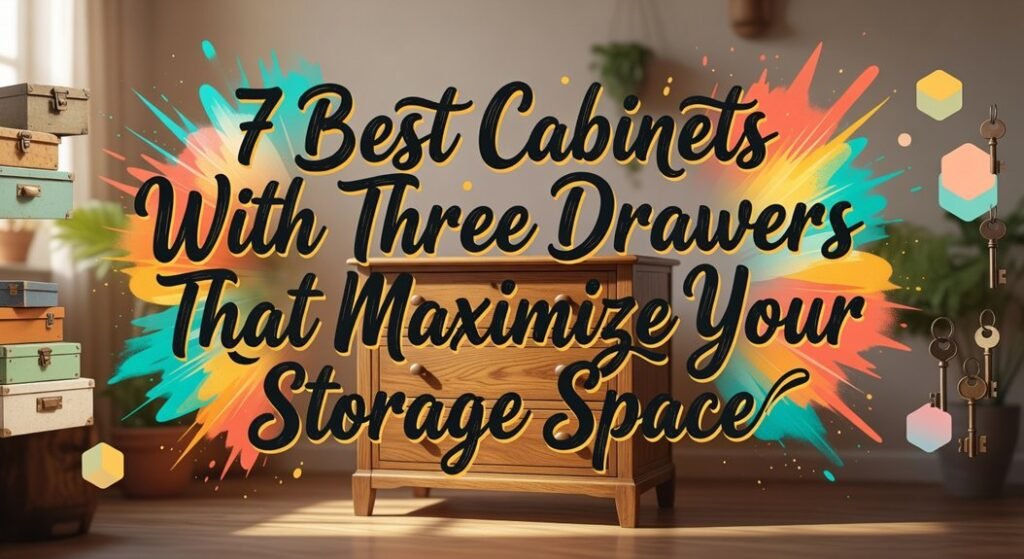 three drawer storage cabinets