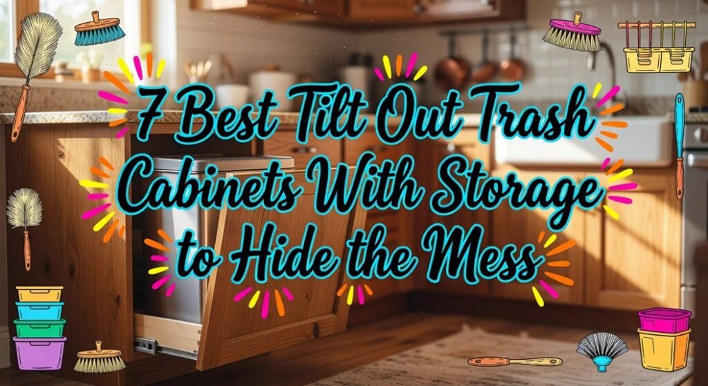 tilt out trash cabinets with storage