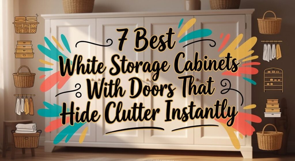 white cabinets conceal clutter